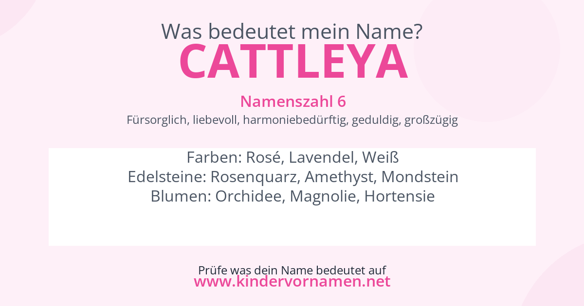 Was bedeutet der Name Cattleya?