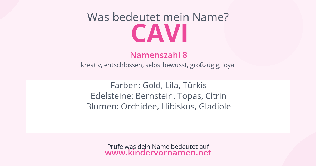Was bedeutet der Name Cavi?