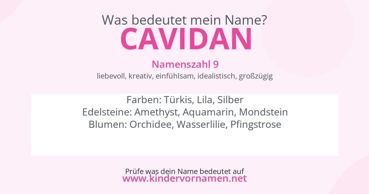 Was bedeutet der Name Cavidan?