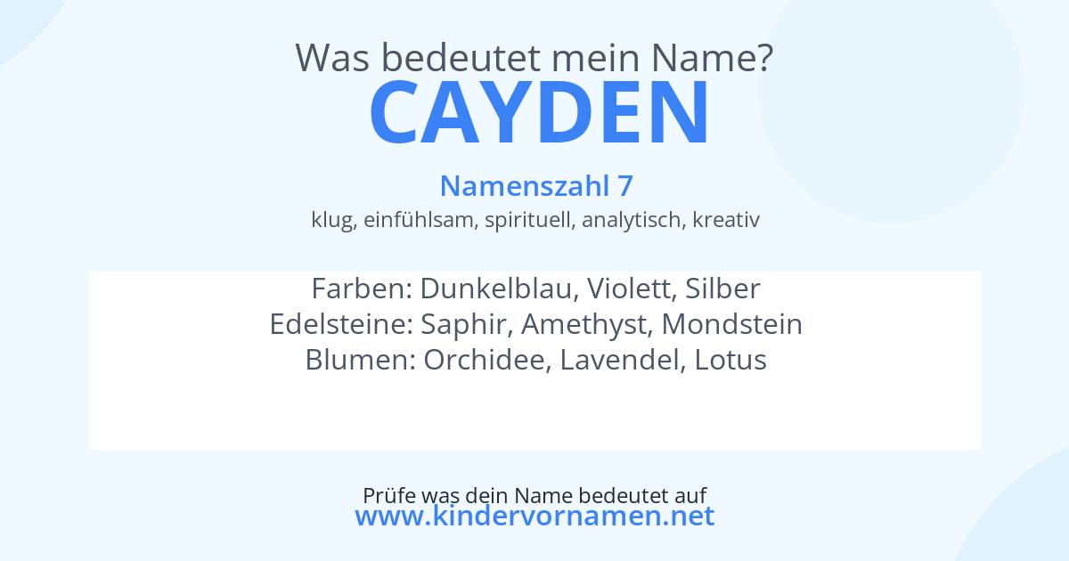 Was bedeutet der Name Cayden?