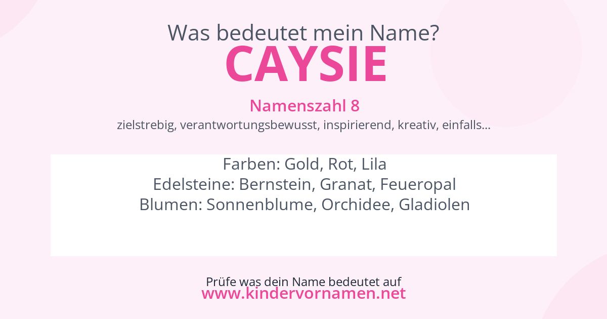 Was bedeutet der Name Caysie?