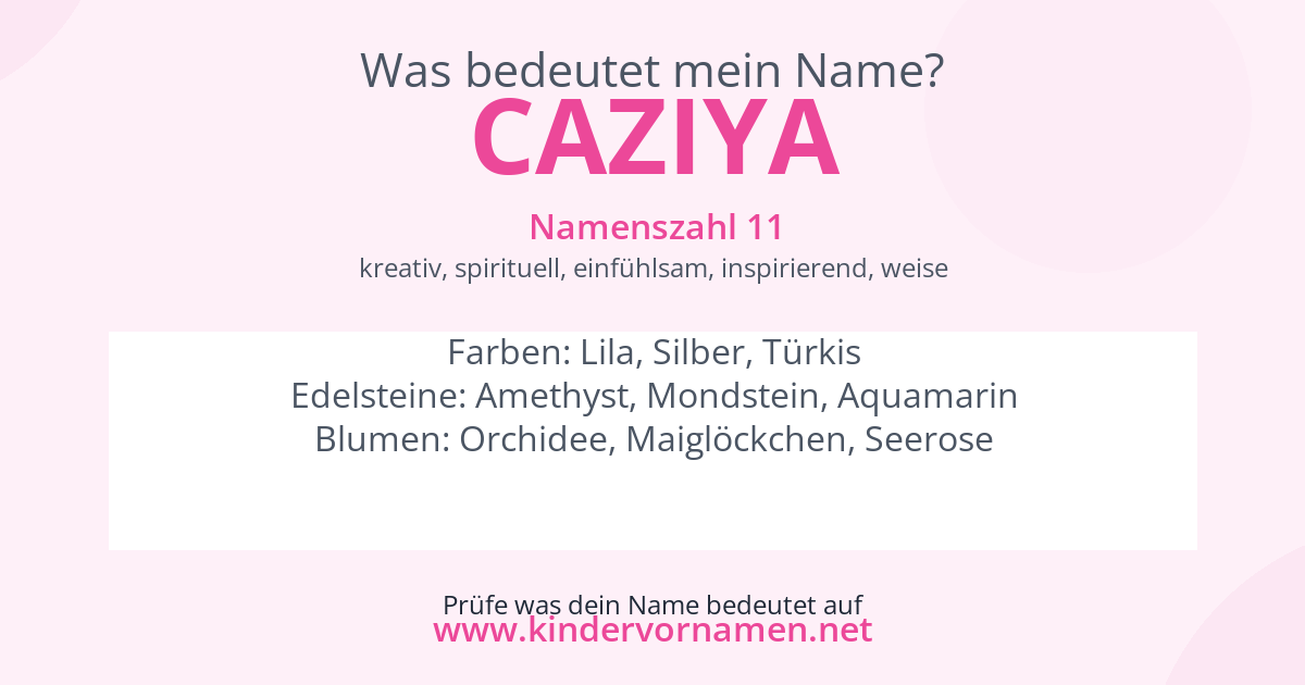 Was bedeutet der Name Caziya?