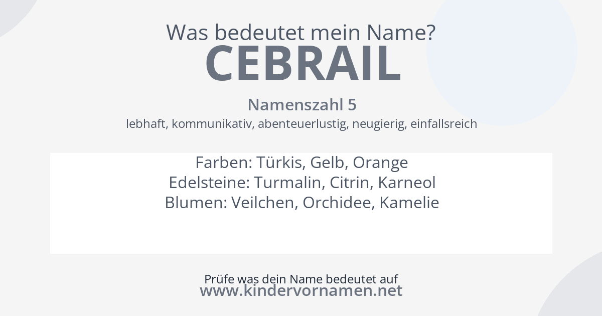 Was bedeutet der Name Cebrail?