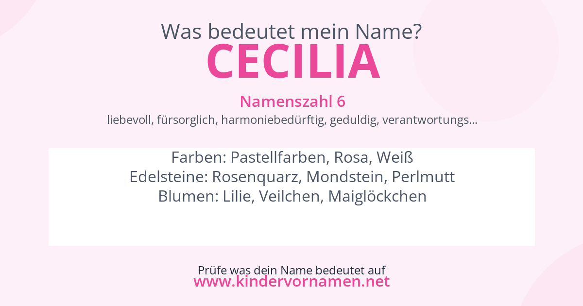 Was bedeutet der Name Cecilia?