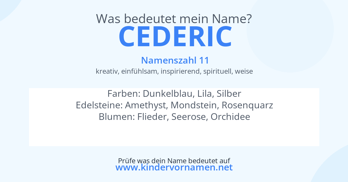 Was bedeutet der Name Cederic?