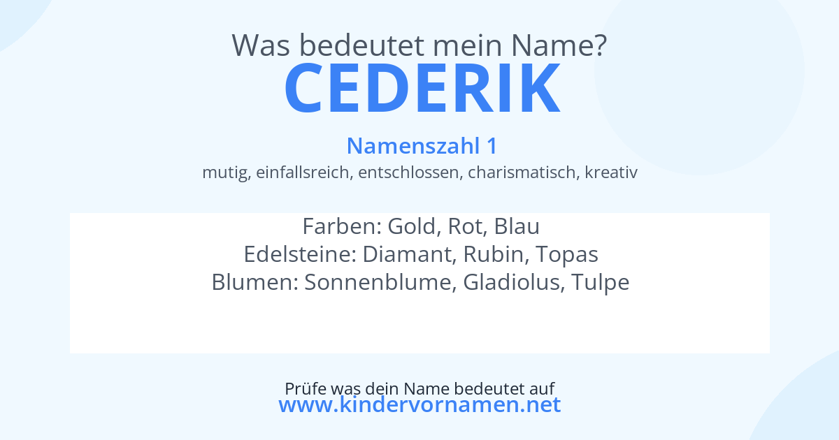 Was bedeutet der Name Cederik?