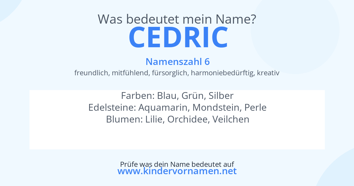 Was bedeutet der Name Cedric?