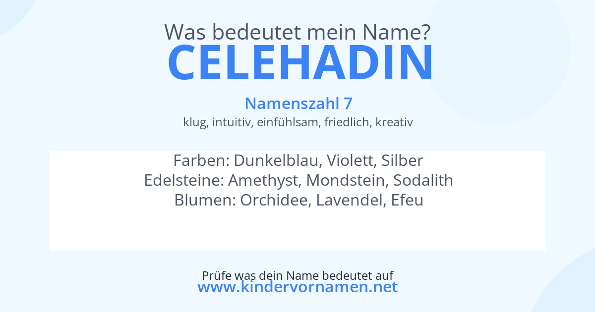 Was bedeutet der Name Celehadin?