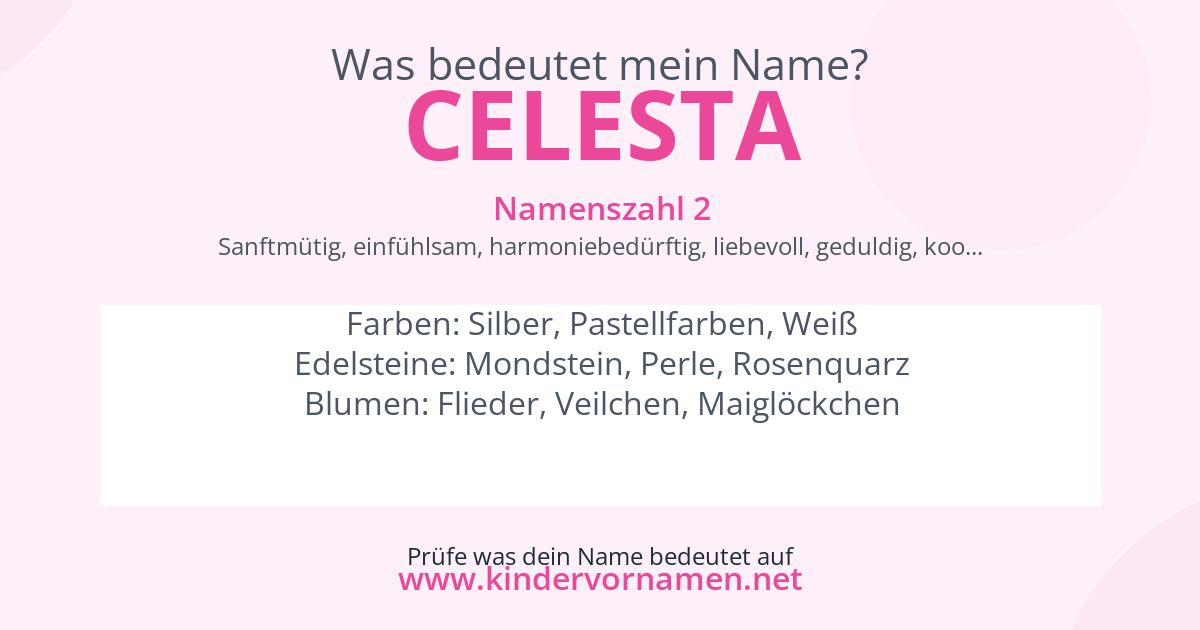 Was bedeutet der Name Celesta?