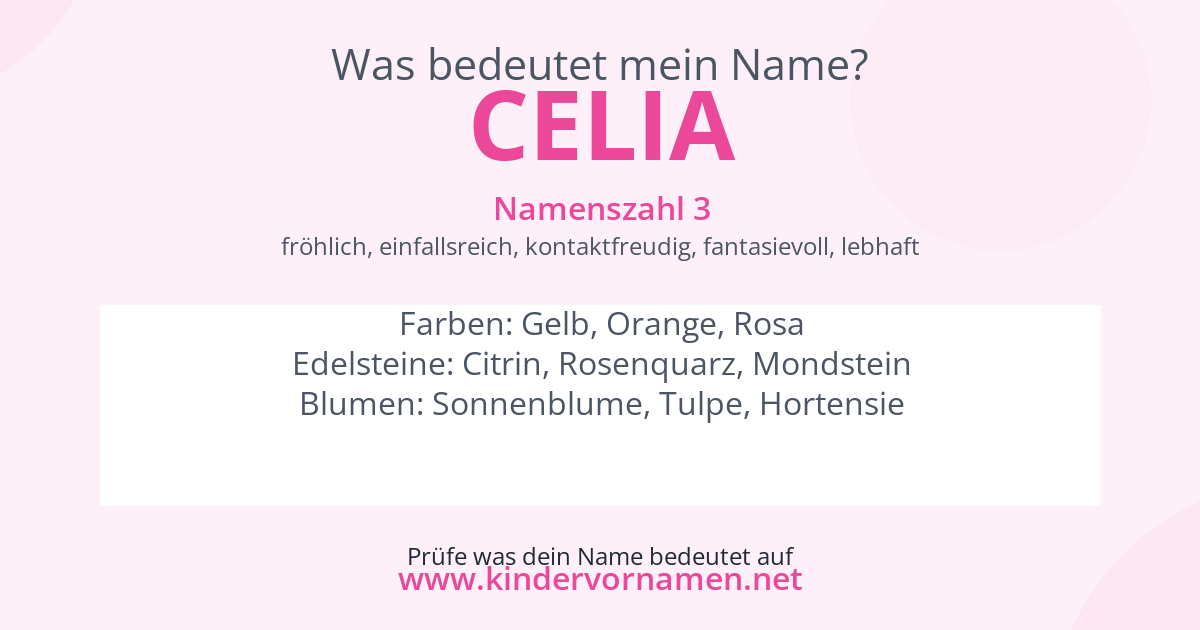 Was bedeutet der Name Celia?