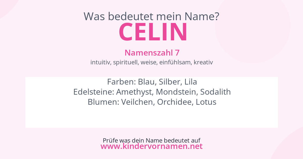 Was bedeutet der Name Celin?