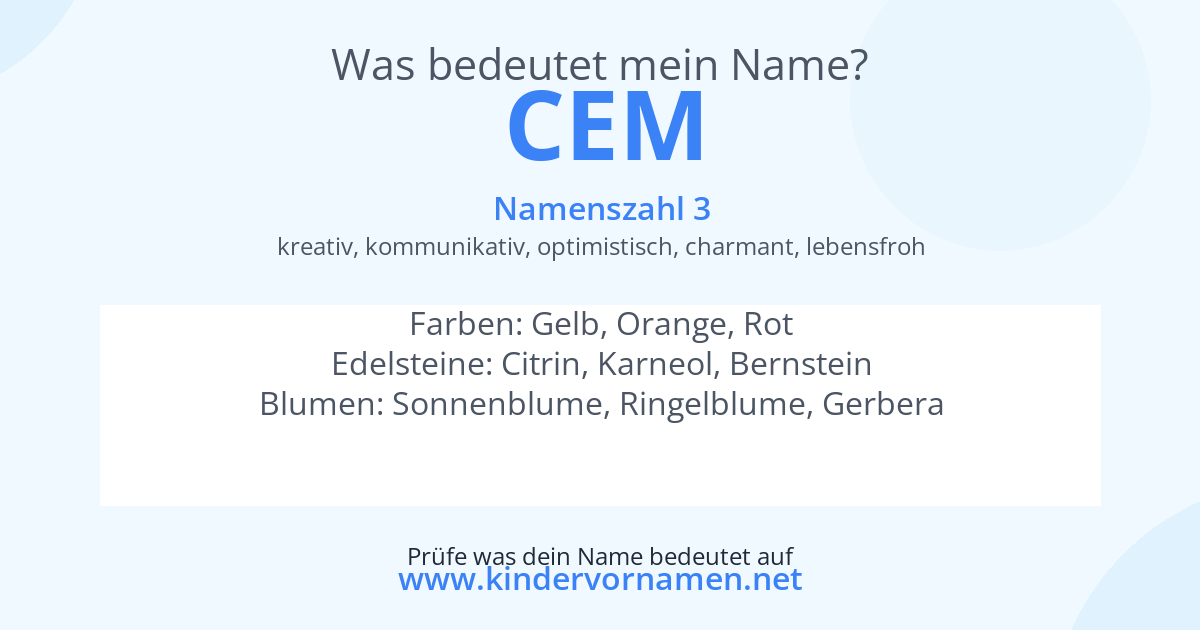 Was bedeutet der Name Cem?