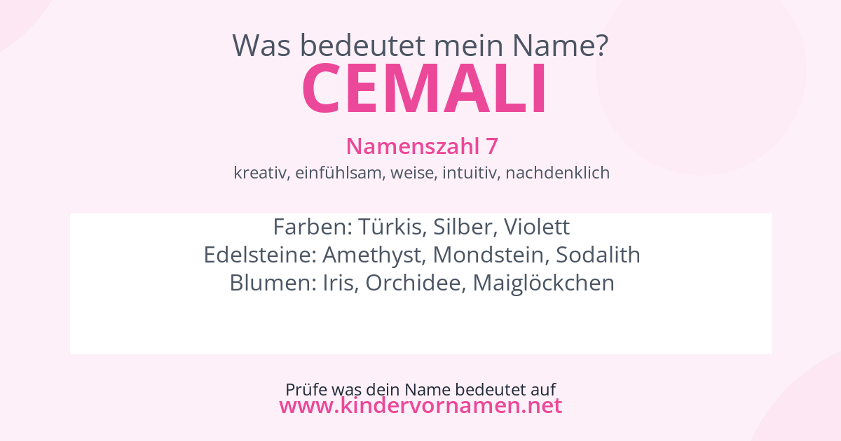 Was bedeutet der Name Cemali?