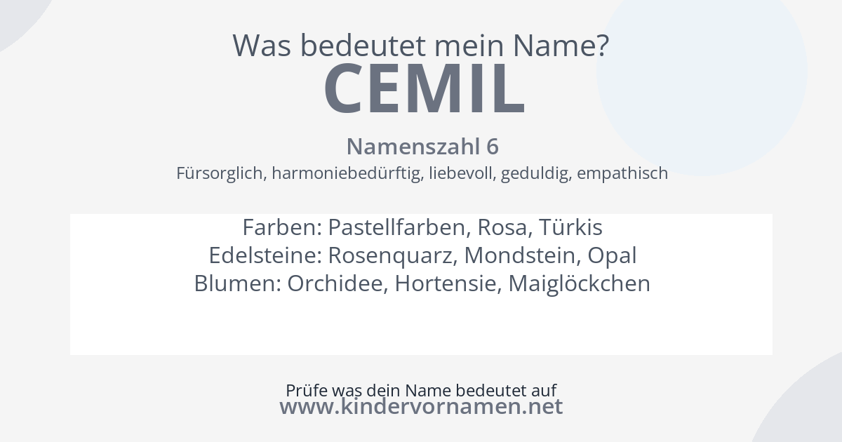 Was bedeutet der Name Cemil?
