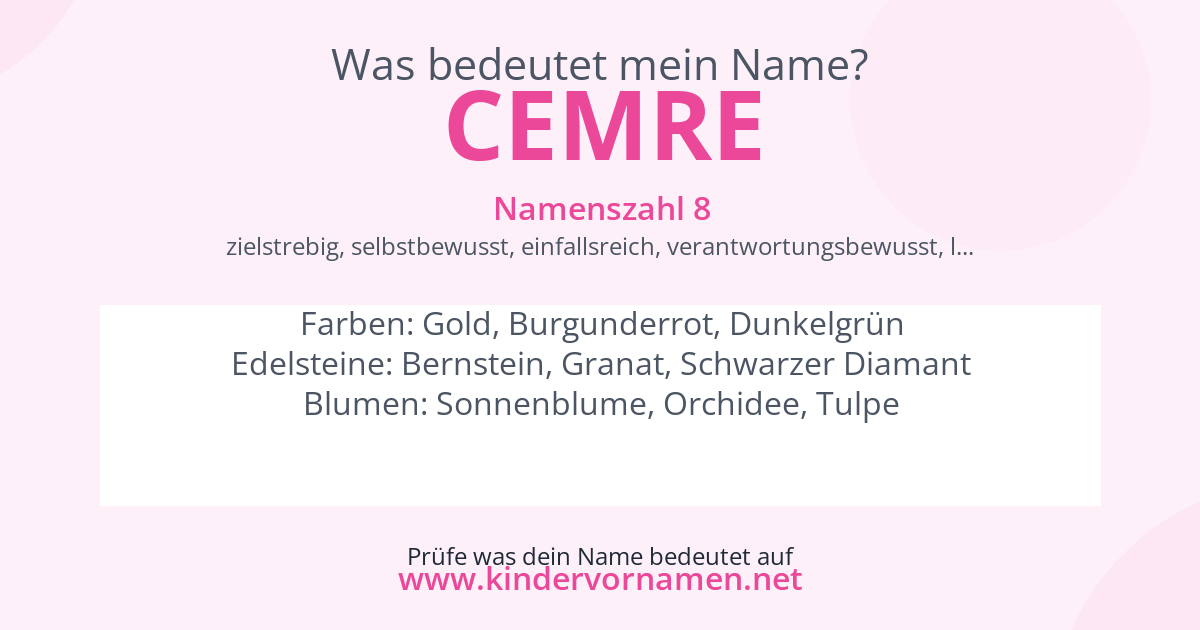 Was bedeutet der Name Cemre?