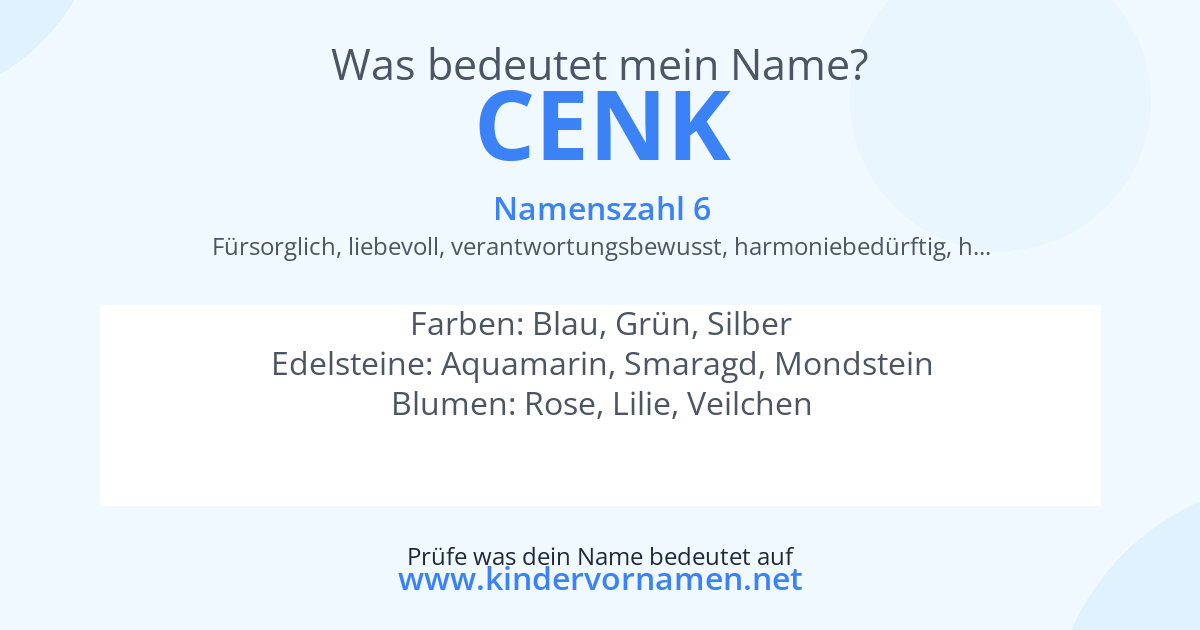 Was bedeutet der Name Cenk?