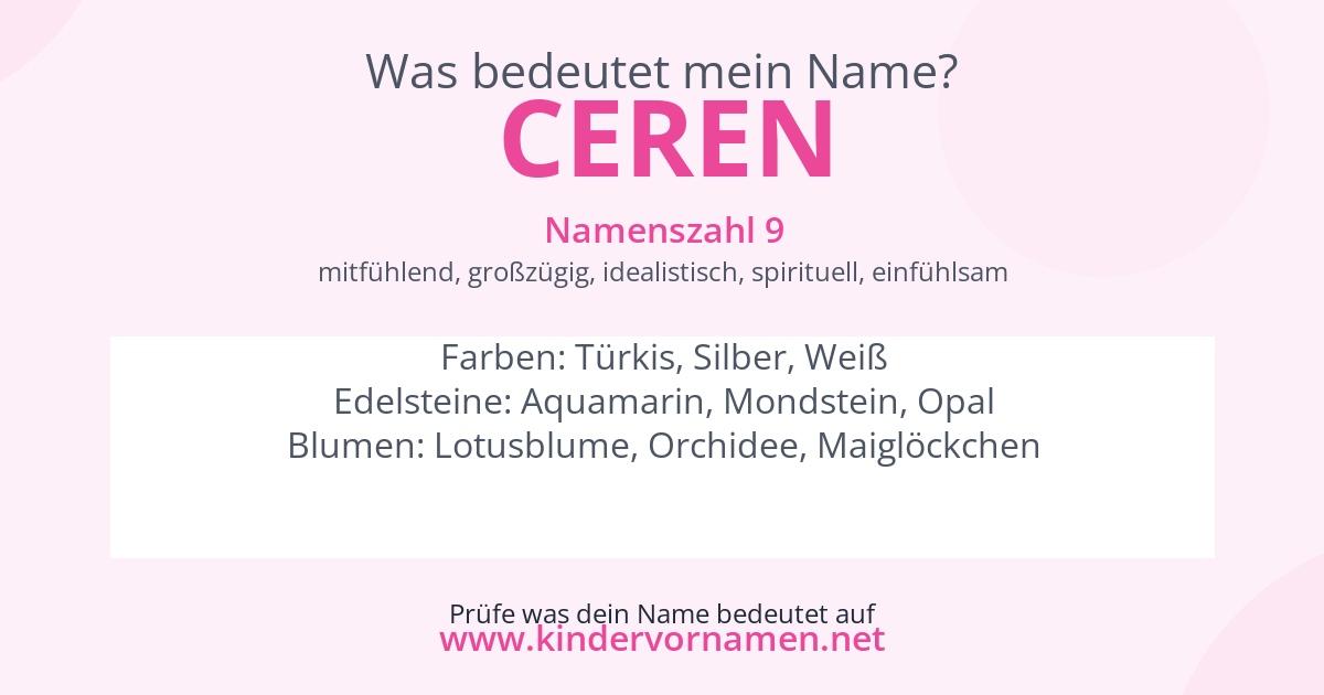Was bedeutet der Name Ceren?