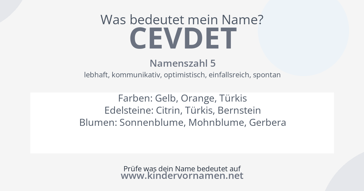 Was bedeutet der Name Cevdet?