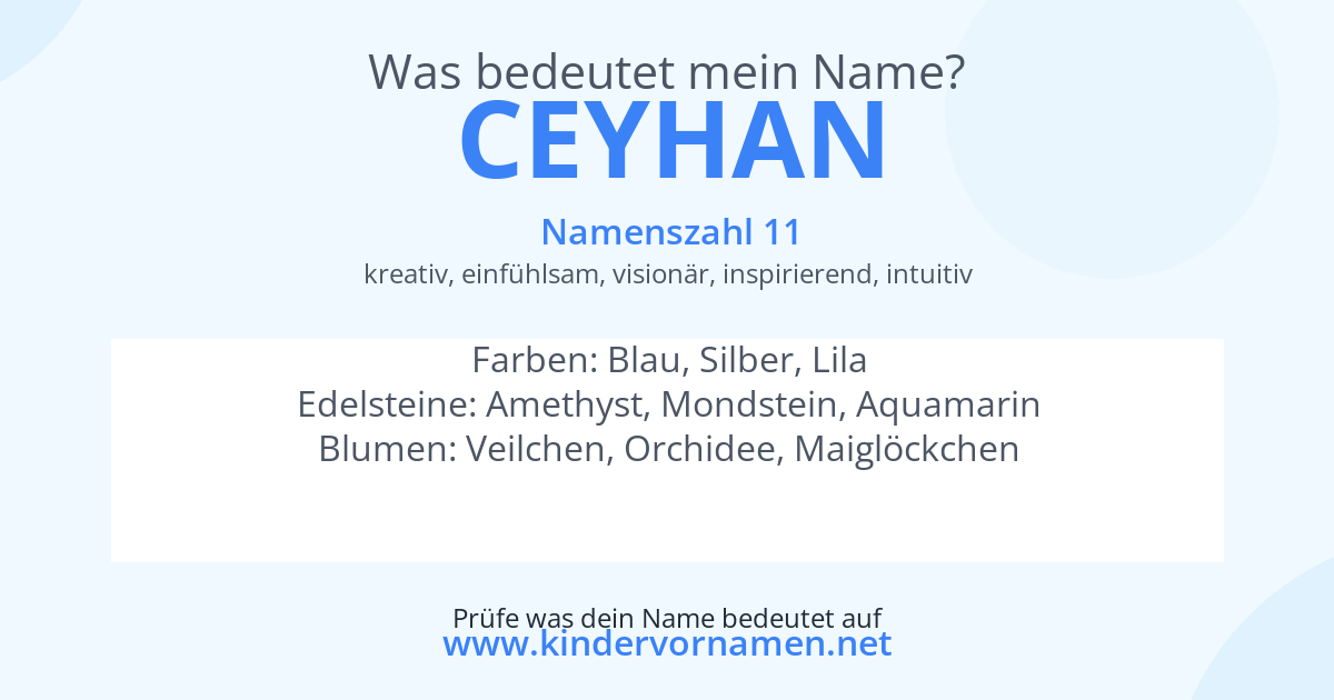 Was bedeutet der Name Ceyhan?