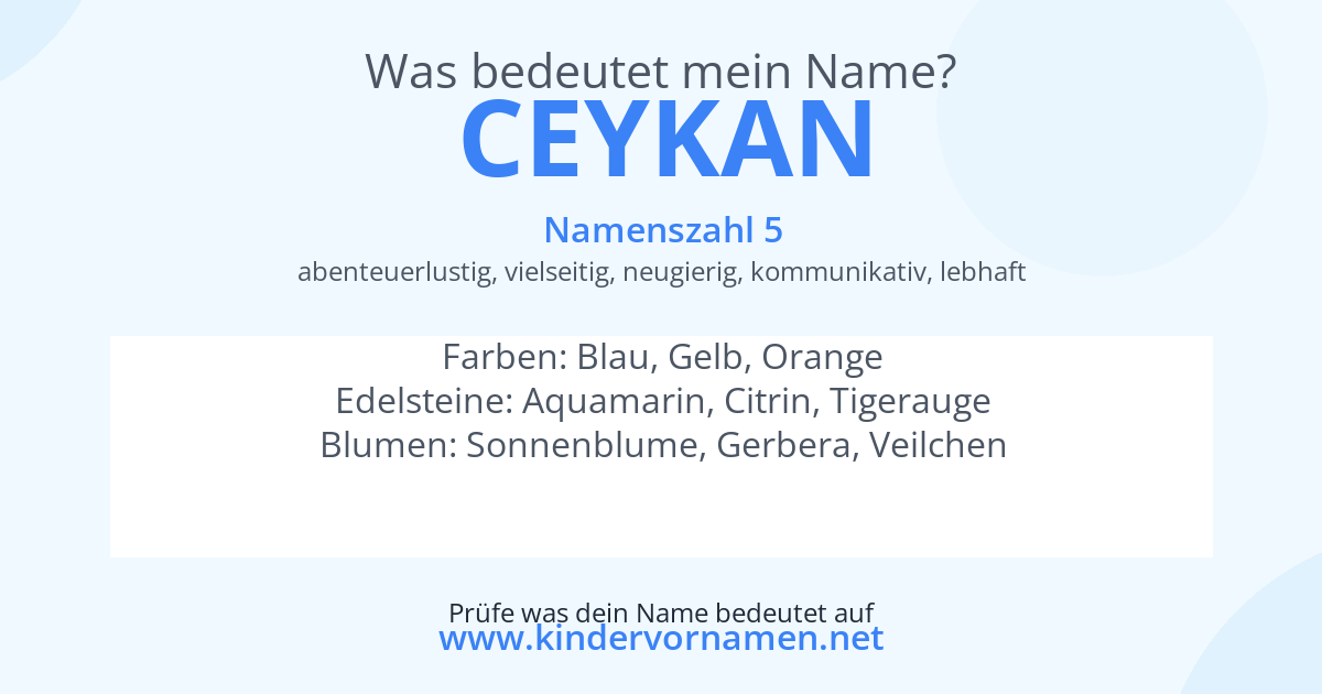 Was bedeutet der Name Ceykan?