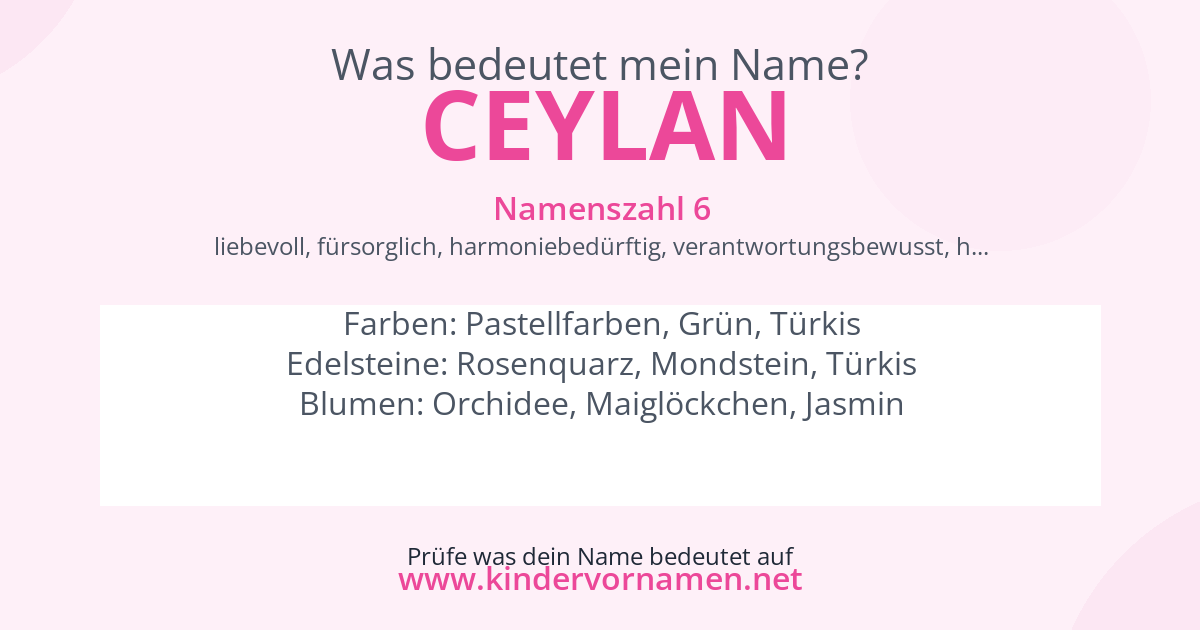 Was bedeutet der Name Ceylan?