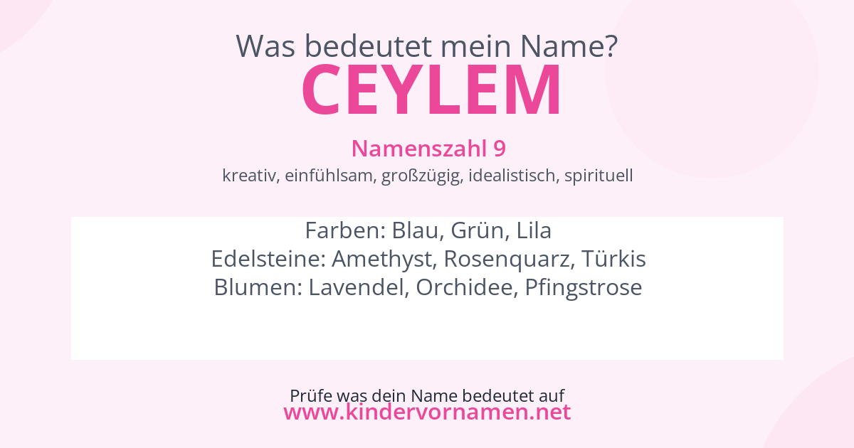 Was bedeutet der Name Ceylem?