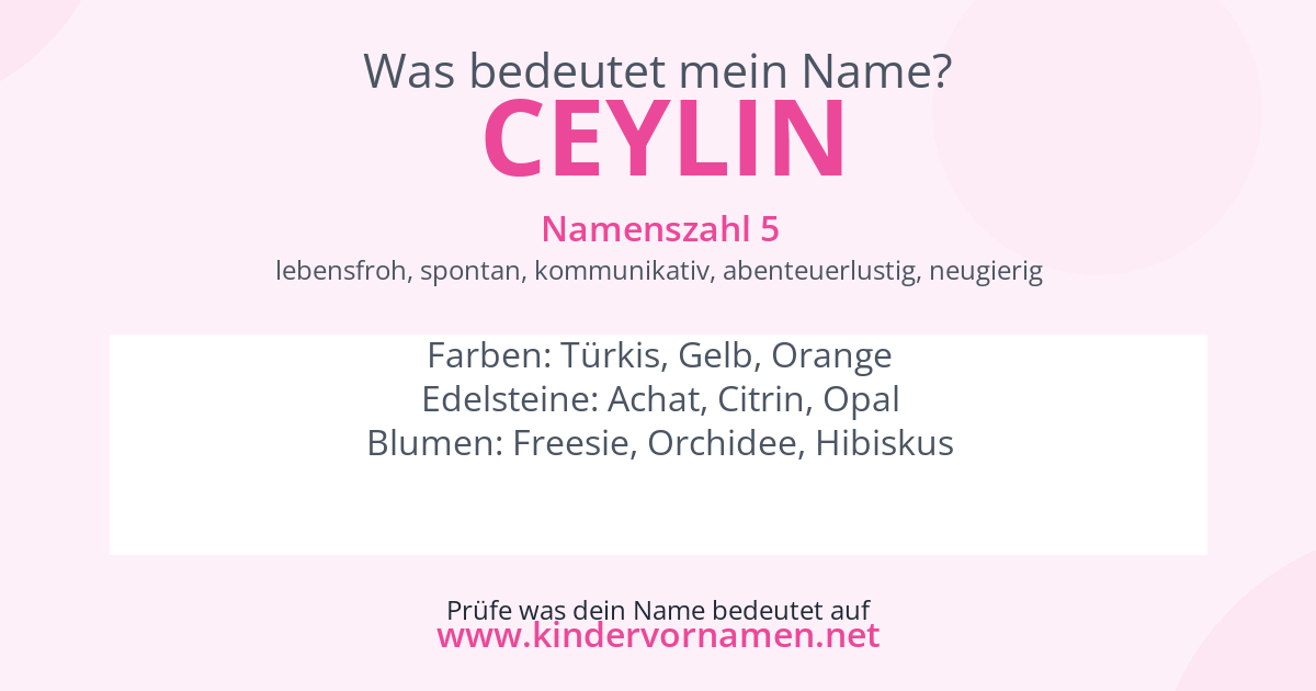 Was bedeutet der Name Ceylin?