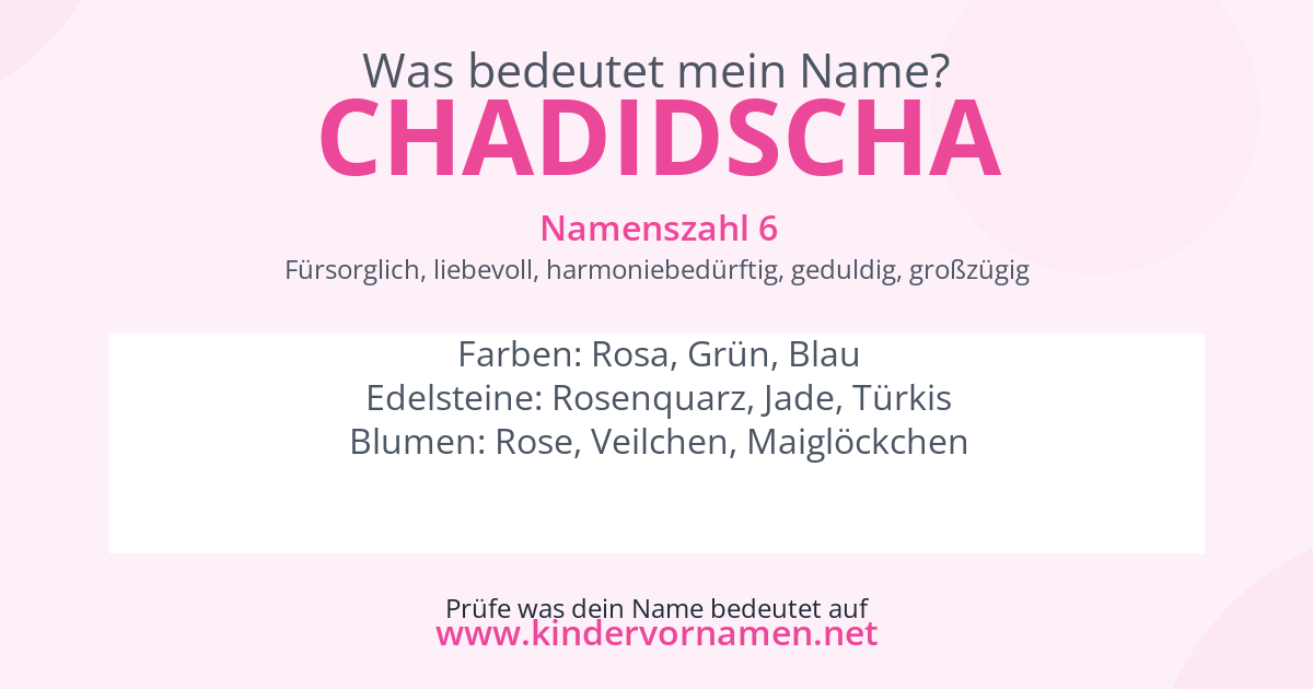 Was bedeutet der Name Chadidscha?