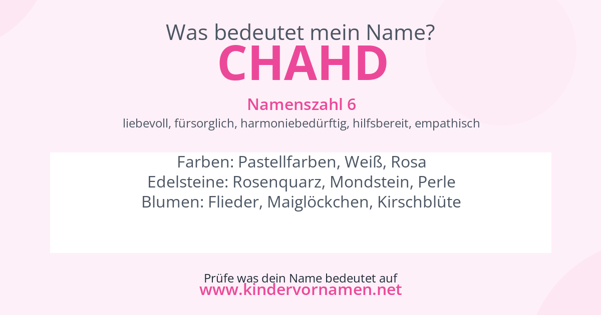 Was bedeutet der Name Chahd?