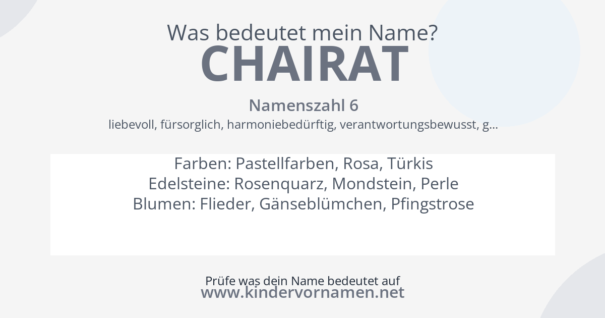 Was bedeutet der Name Chairat?