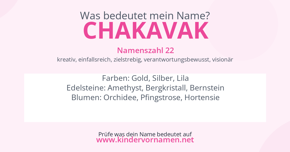 Was bedeutet der Name Chakavak?