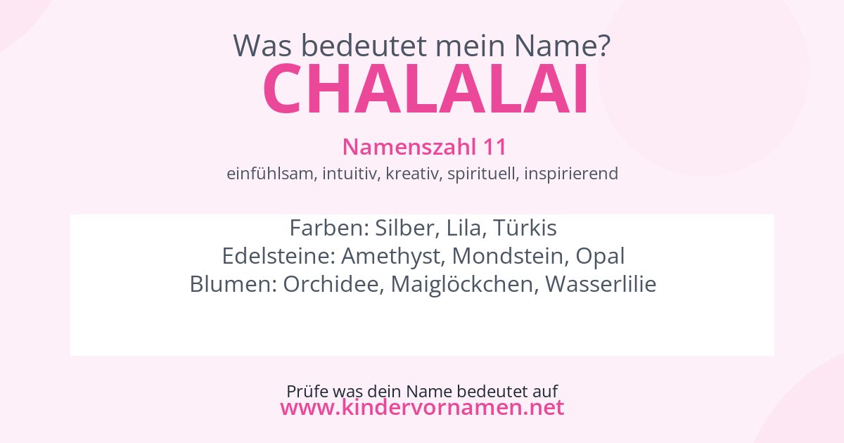 Was bedeutet der Name Chalalai?