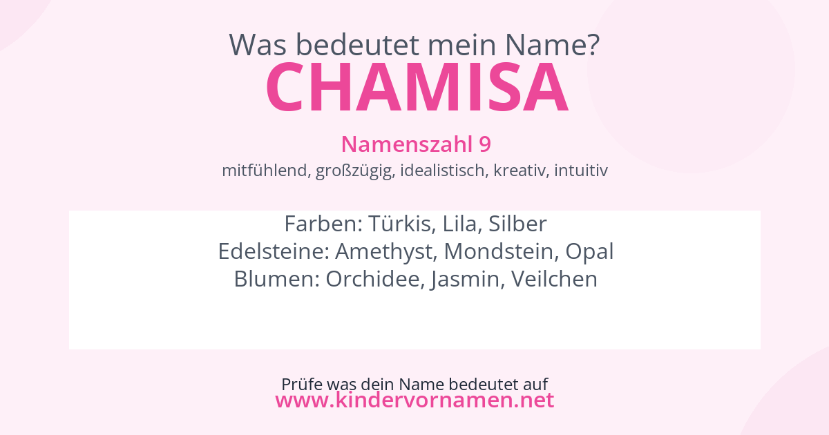 Was bedeutet der Name Chamisa?