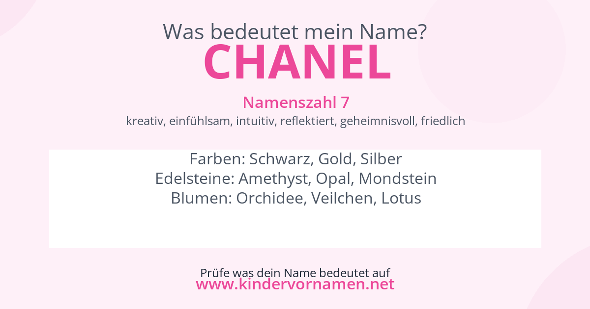 Was bedeutet der Name Chanel?