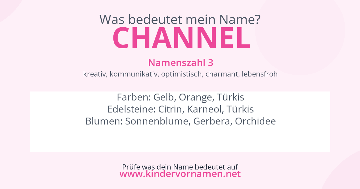 Was bedeutet der Name Channel?