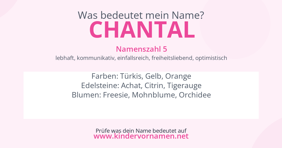Was bedeutet der Name Chantal?