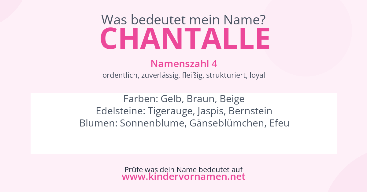 Was bedeutet der Name Chantalle?