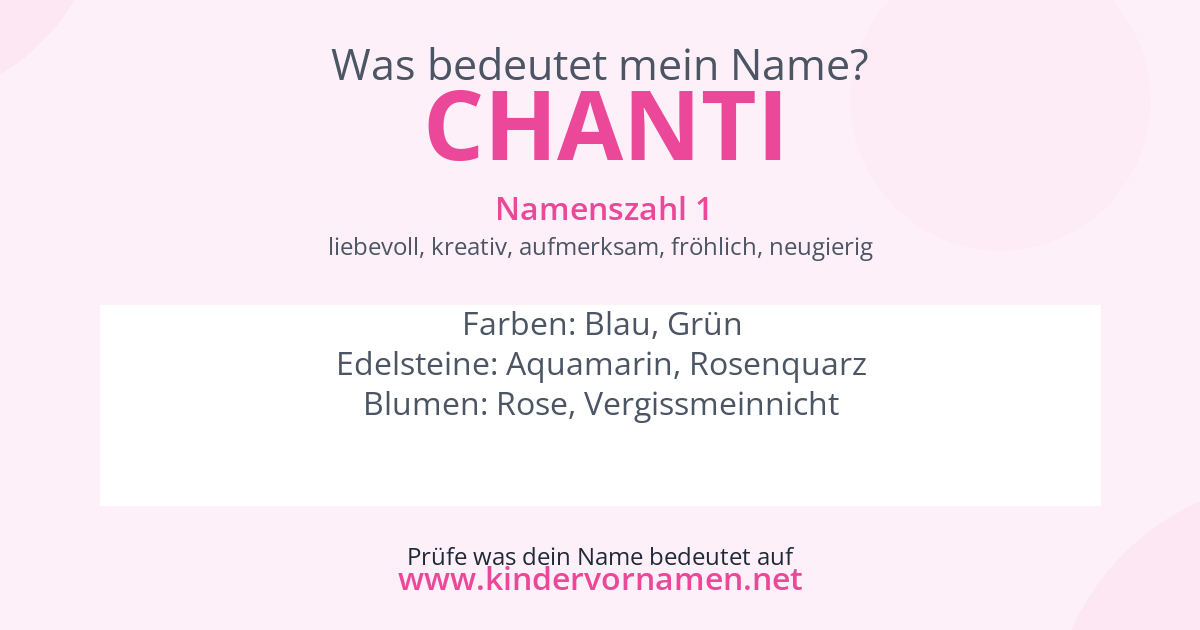 Was bedeutet der Name Chanti?