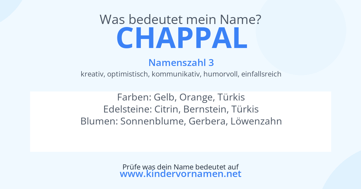 Was bedeutet der Name Chappal?