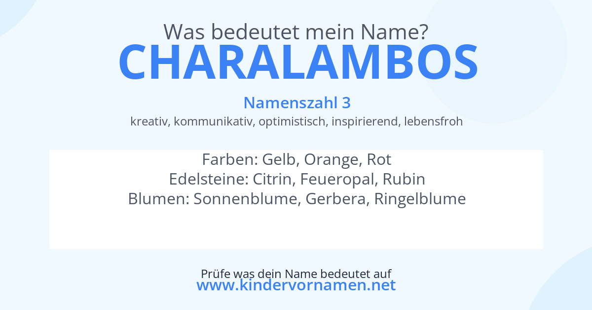 Was bedeutet der Name Charalambos?