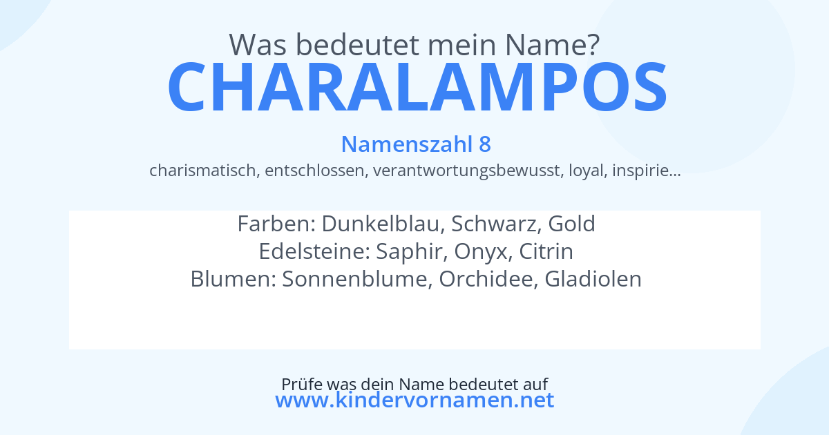 Was bedeutet der Name Charalampos?