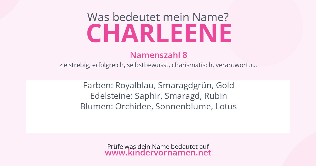 Was bedeutet der Name Charleene?
