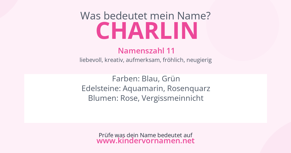 Was bedeutet der Name Charlin?