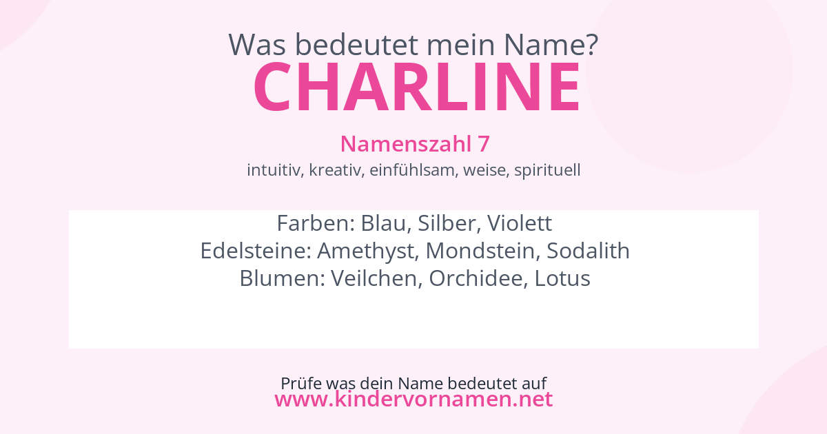 Was bedeutet der Name Charline?