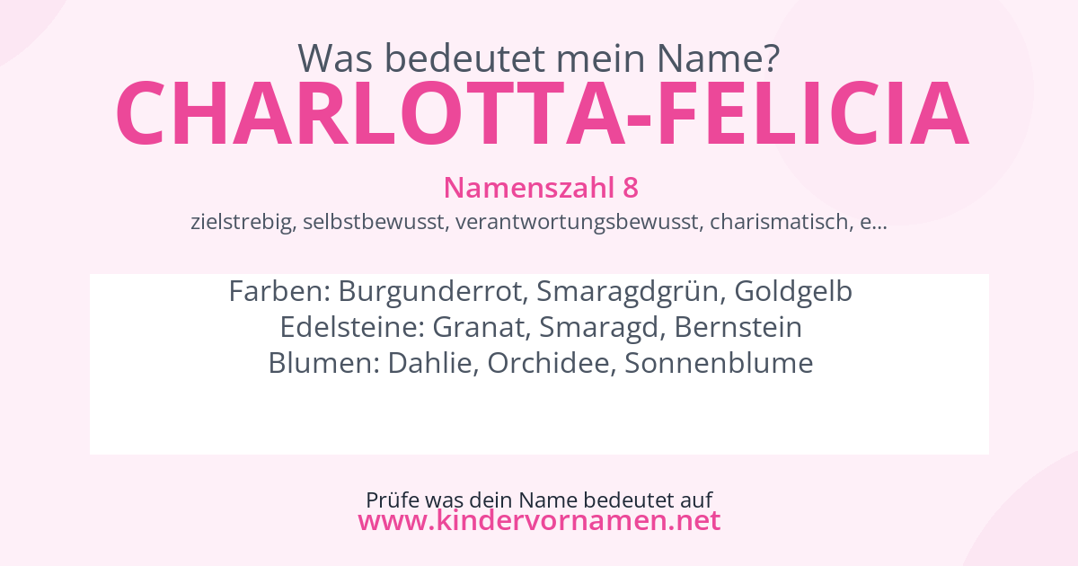 Was bedeutet der Name Charlotta-Felicia?
