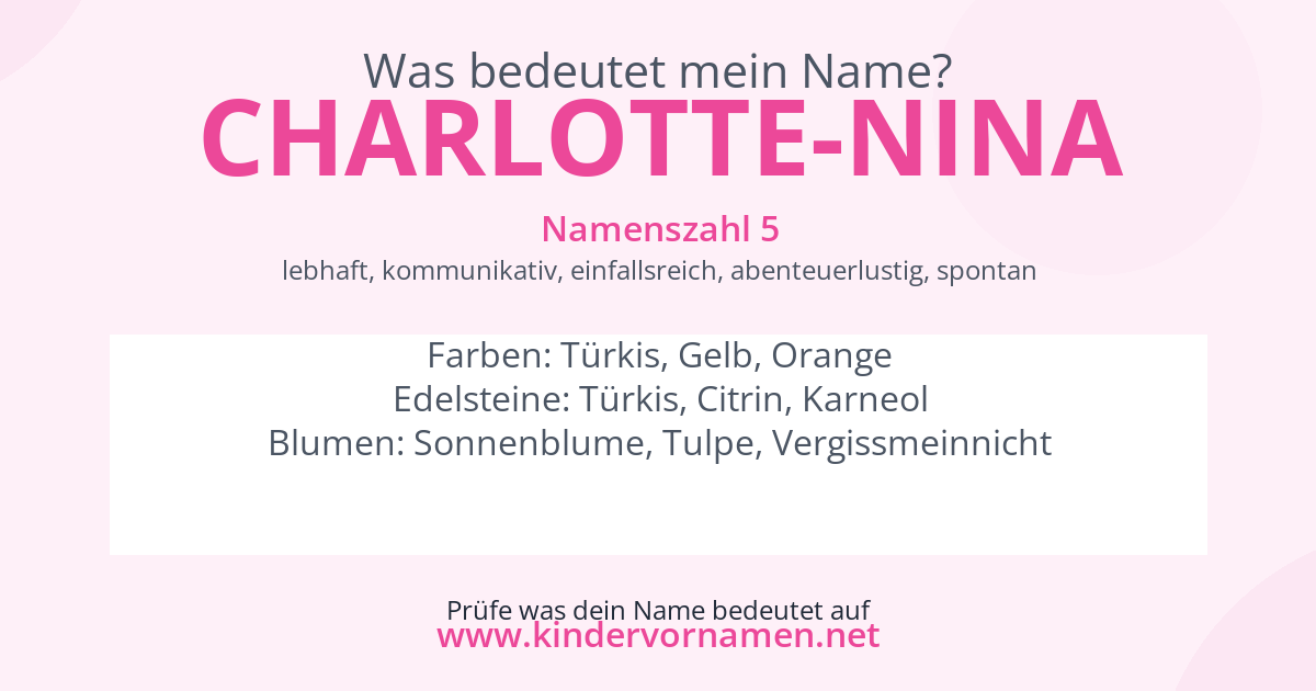Was bedeutet der Name Charlotte-Nina?