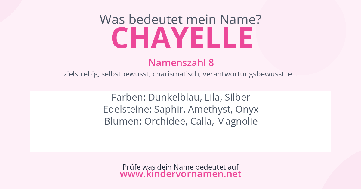 Was bedeutet der Name Chayelle?