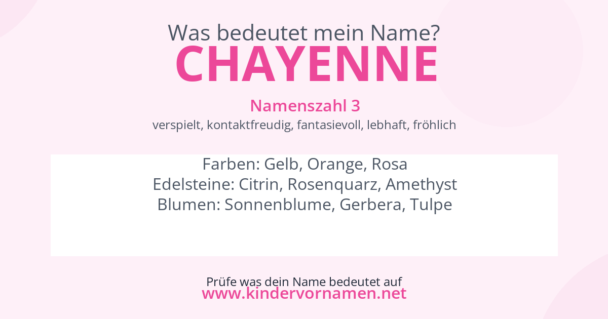 Was bedeutet der Name Chayenne?