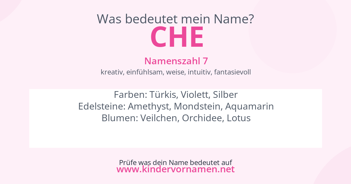 Was bedeutet der Name Che?