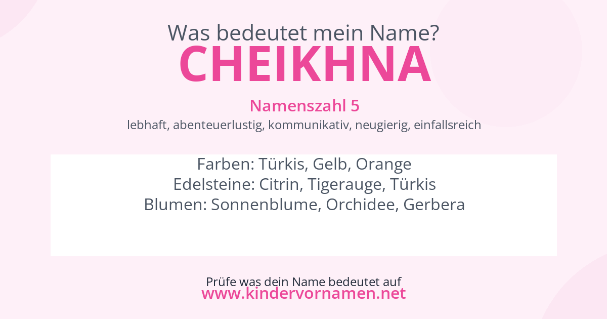 Was bedeutet der Name Cheikhna?